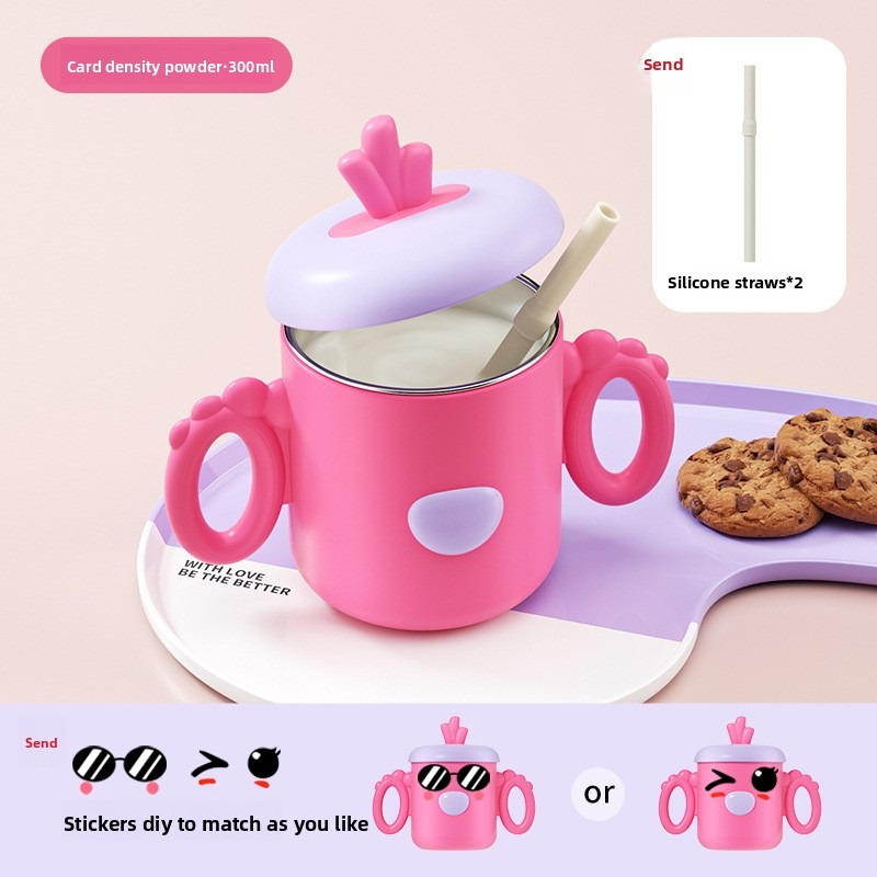 Teberro 316 Stainless Steel Baby Milk Cup - Cartoon Octopus Design, Dual - Handle, for WaterMilkJuice, Leak - Proof & Insulated (4)