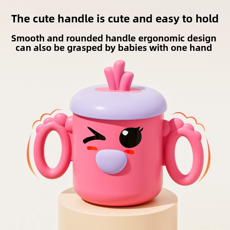 Teberro 316 Stainless Steel Baby Milk Cup - Cartoon Octopus Design, Dual - Handle, for WaterMilkJuice, Leak - Proof & Insulated (6)