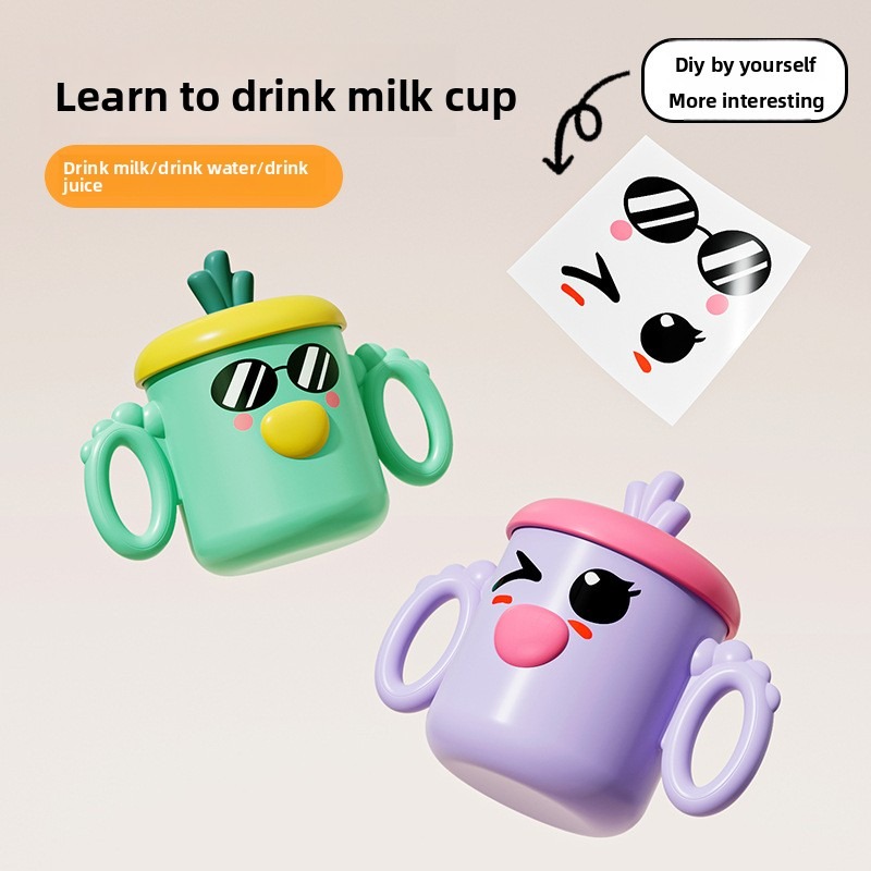 Teberro 316 Stainless Steel Baby Milk Cup - Cartoon Octopus Design, Dual - Handle, for WaterMilkJuice, Leak - Proof & Insulated (8)