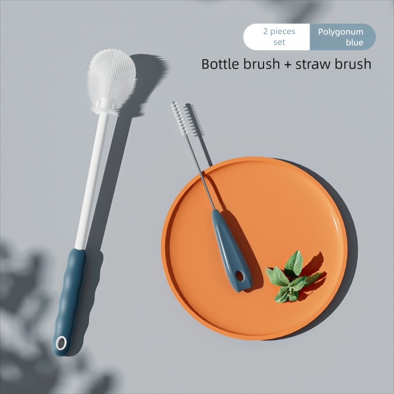 Teberro Baby Bottle Cleaning Brush Set - Ergonomic Grip, Multiple Brush Sizes, Turtle - Shaped Holder Included (12)