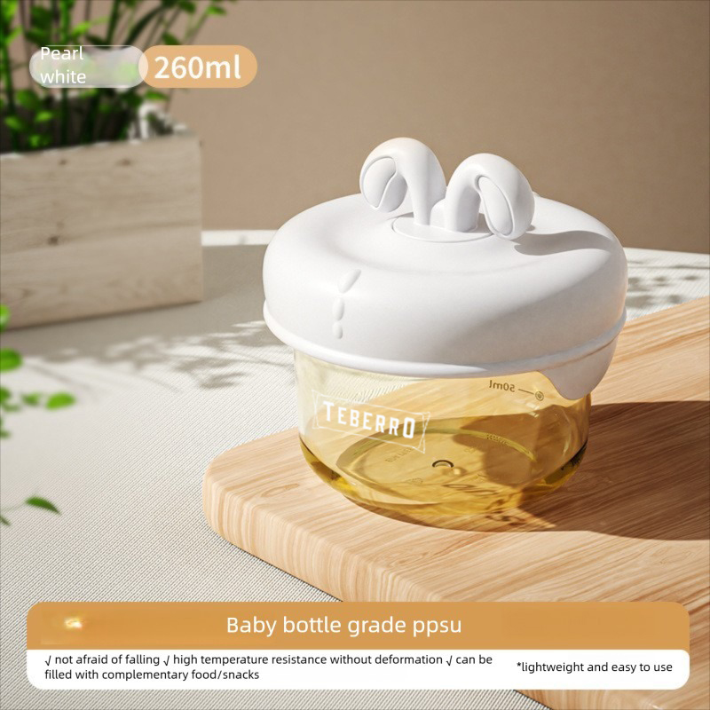 Teberro Baby Food Bowl - Translucent Gold Design, Clear Measurement Marks, Leak - Proof Lid (3)