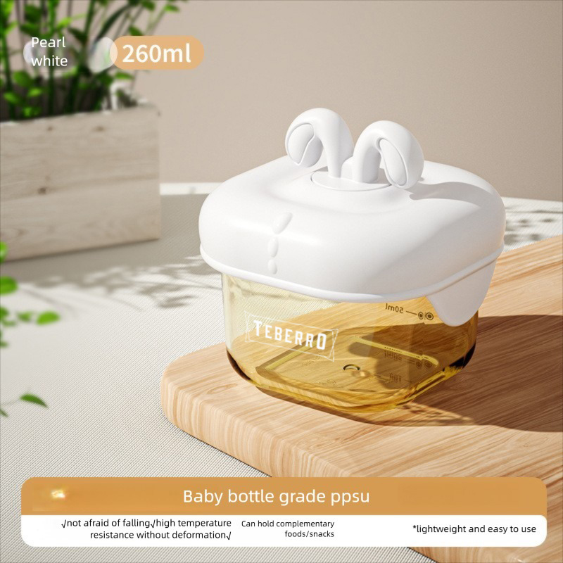Teberro Baby Food Bowl - Translucent Gold Design, Clear Measurement Marks, Leak - Proof Lid (4)