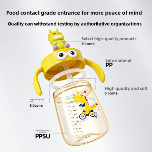 Teberro Baby Milk Cup - Adorable Dino - Topped Lid, Dual - Handle Design, Clear Measurement Marks, BPA - Free (2) Teberro Baby Milk Cup - Adorable Dino - Topped Lid, Dual - Handle Design, Clear Measurement Marks, BPA - Free (2)