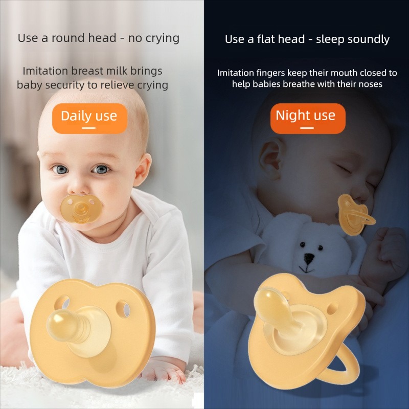 Teberro Baby Pacifier Set - Day & Night 2 - in - 1, Orthodontic Design, BPA - Free Silicone, Soothing for Infants (2)