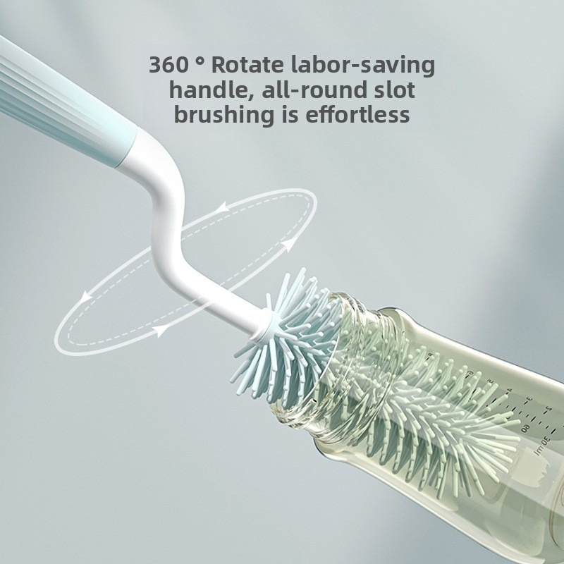 Teberro Cleaning Brush Set - Rotating Bottle Brush, Straw Brush & Pacifier Brush, Ergonomic Grip Design (12)