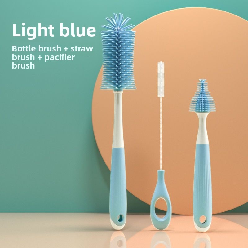 Teberro Cleaning Brush Set - Rotating Bottle Brush, Straw Brush & Pacifier Brush, Ergonomic Grip Design (14)