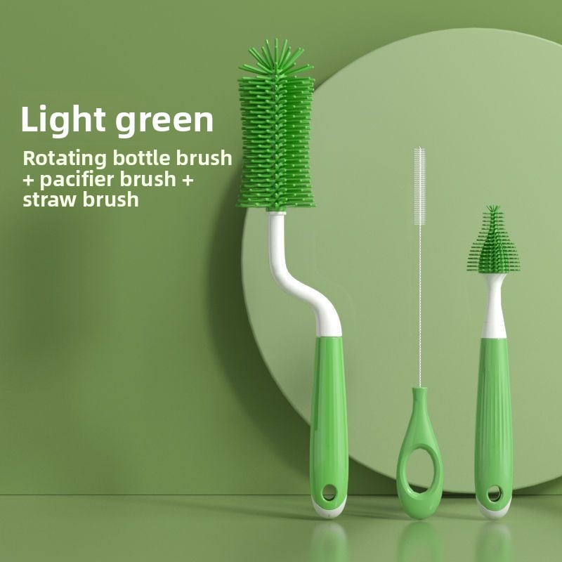 Teberro Cleaning Brush Set - Rotating Bottle Brush, Straw Brush & Pacifier Brush, Ergonomic Grip Design (16)