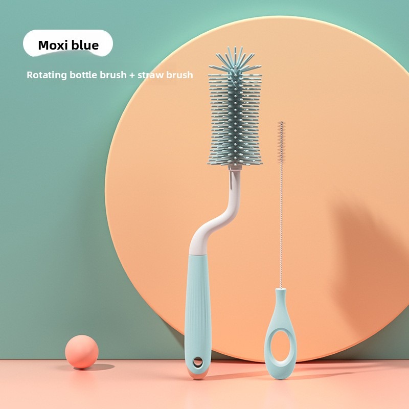 Teberro Cleaning Brush Set - Rotating Bottle Brush, Straw Brush & Pacifier Brush, Ergonomic Grip Design (17)