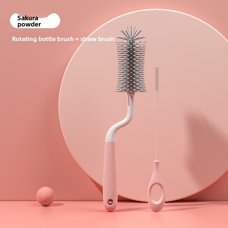 Teberro Cleaning Brush Set - Rotating Bottle Brush, Straw Brush & Pacifier Brush, Ergonomic Grip Design (18)