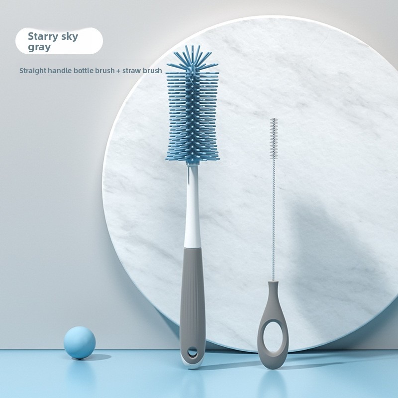 Teberro Cleaning Brush Set - Rotating Bottle Brush, Straw Brush & Pacifier Brush, Ergonomic Grip Design (21)