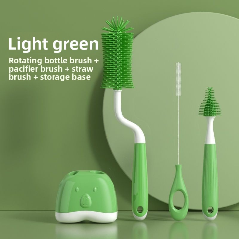 Teberro Cleaning Brush Set - Rotating Bottle Brush, Straw Brush & Pacifier Brush, Ergonomic Grip Design (3)