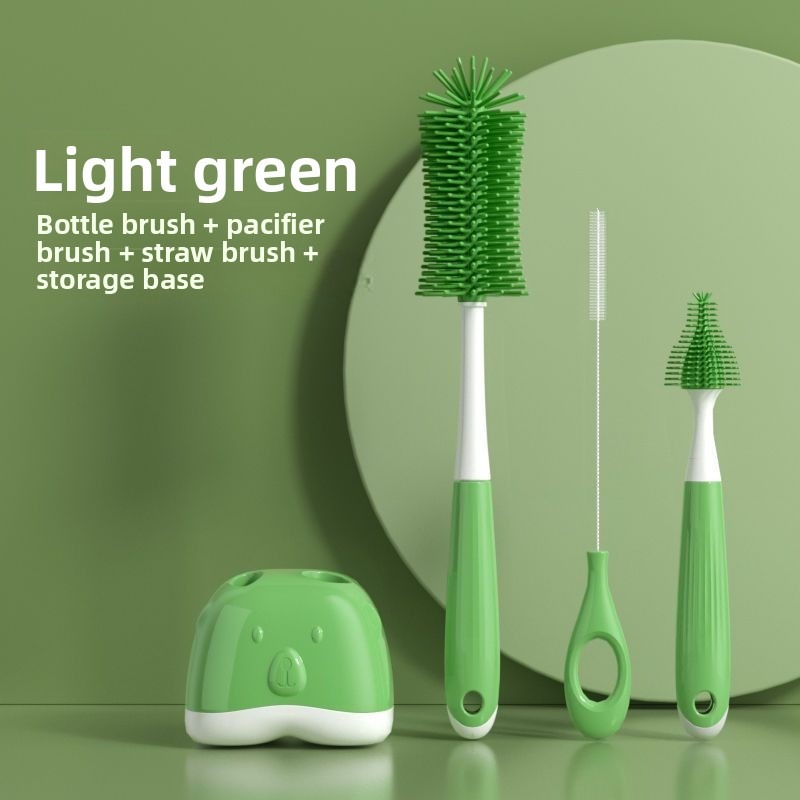 Teberro Cleaning Brush Set - Rotating Bottle Brush, Straw Brush & Pacifier Brush, Ergonomic Grip Design (4)