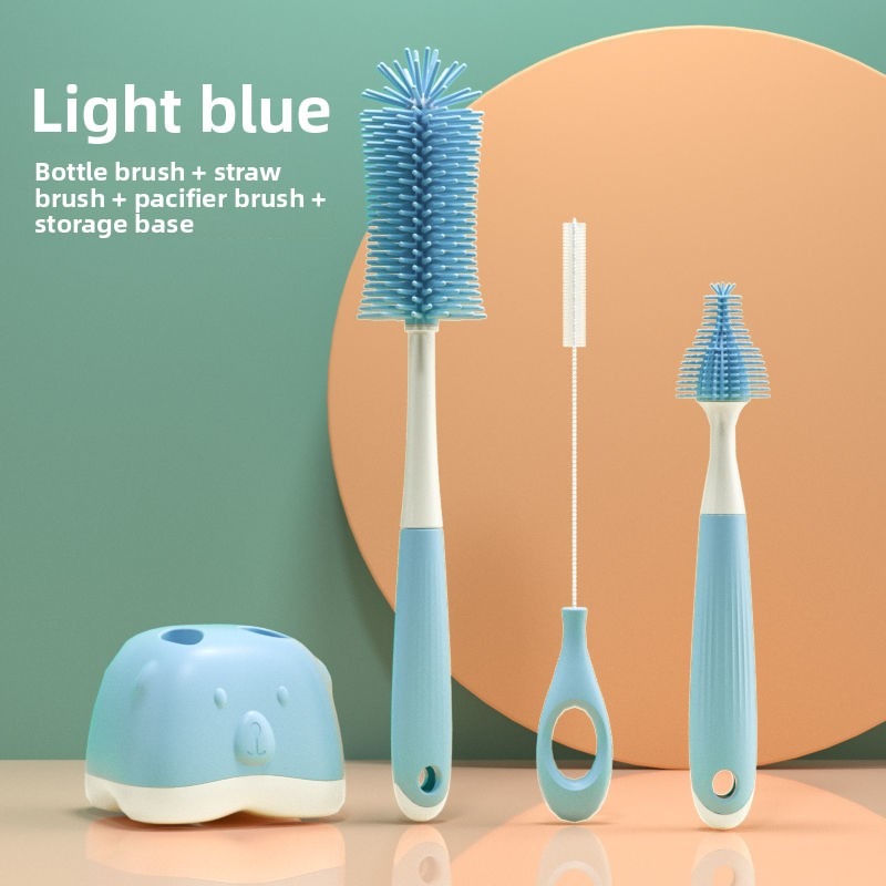 Teberro Cleaning Brush Set - Rotating Bottle Brush, Straw Brush & Pacifier Brush, Ergonomic Grip Design (6)
