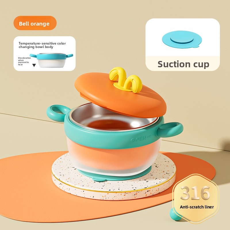 Teberro Insulated Baby Bowl - Cute Crab - Shaped Design with Anti - slip Base (10)