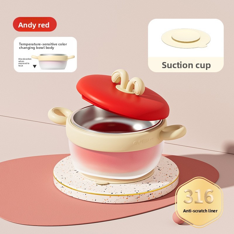 Teberro Insulated Baby Bowl - Cute Crab - Shaped Design with Anti - slip Base (4)