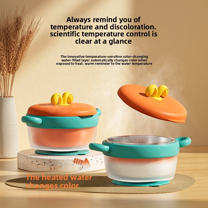 Teberro Insulated Baby Bowl - Cute Crab - Shaped Design with Anti - slip Base (6)