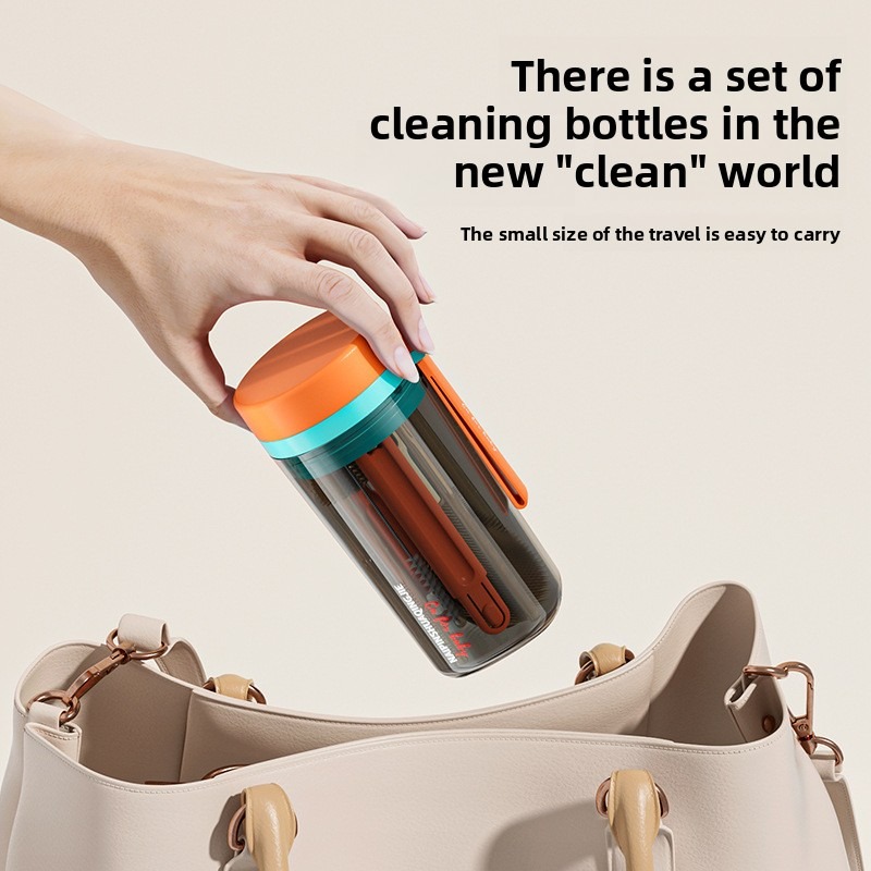 Teberro Portable Baby Cleaning Set - All - in - One Travel Kit with Storage Box, Bottle Brush, Pacifier Brush, and More (2)