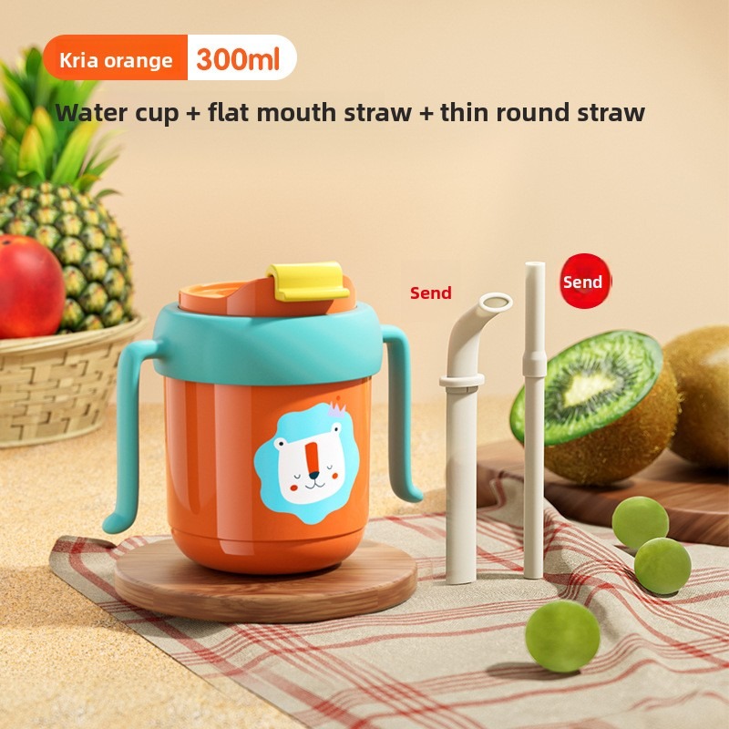Teberro Toddler Sippy Cup - Cute Lion Pattern, Double - Handle Design for Easy Grip, Leak - Proof Baby Training Cup (1)