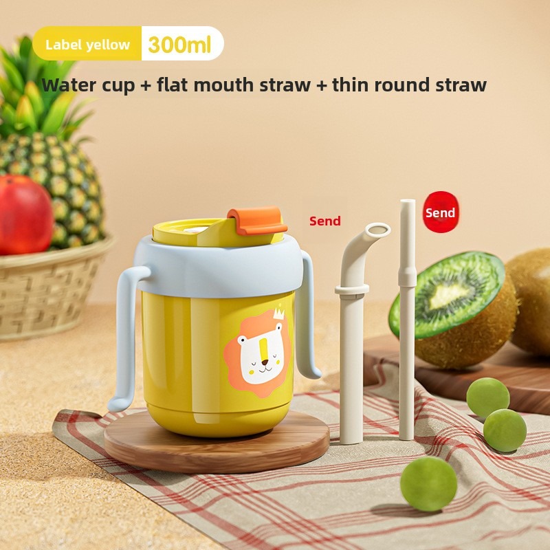 Teberro Toddler Sippy Cup - Cute Lion Pattern, Double - Handle Design for Easy Grip, Leak - Proof Baby Training Cup (2)