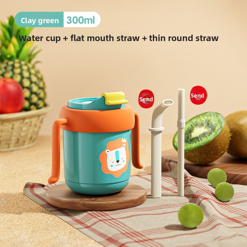 Teberro Toddler Sippy Cup - Cute Lion Pattern, Double - Handle Design for Easy Grip, Leak - Proof Baby Training Cup (4)
