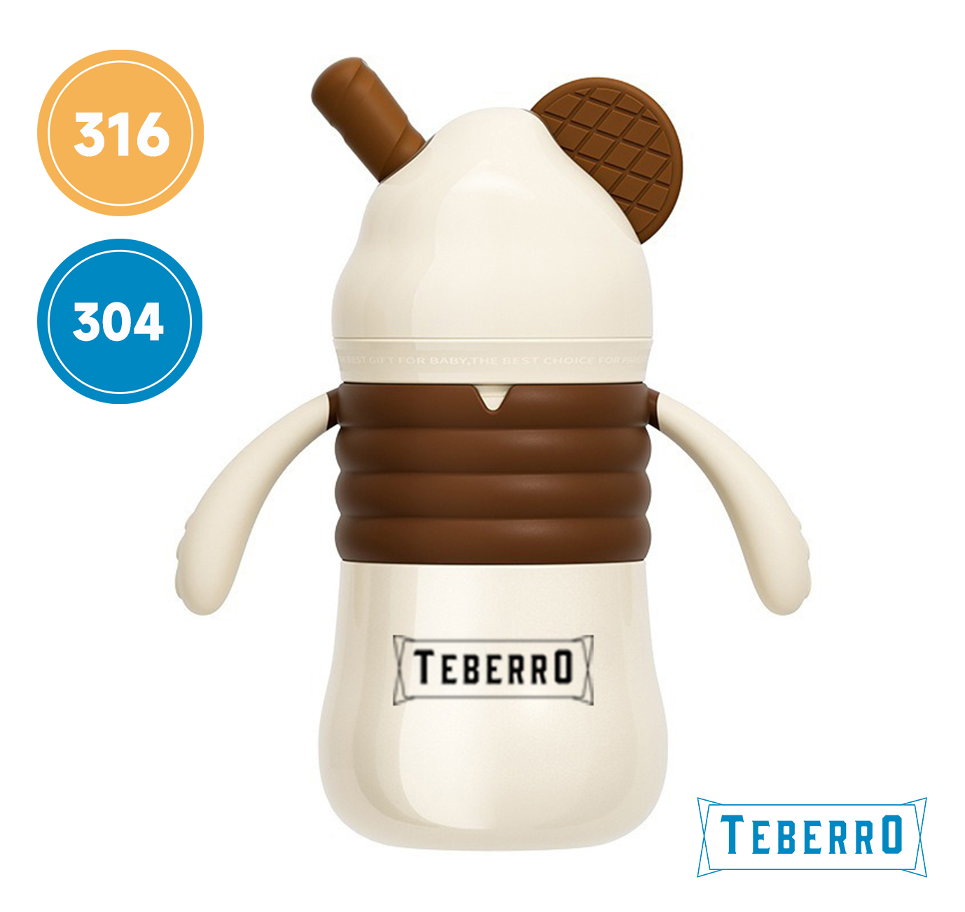 Teberro Insulated Baby Bottle with Stylish Cup Sleeve - Ideal for Outings